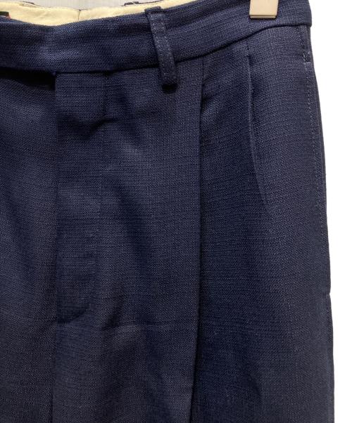 GUCCI（グッチ）GUCCI (グッチ) Blue High-Waisted Pleated Straight Trousers ネイビー サイズ:38の古着・服飾アイテム