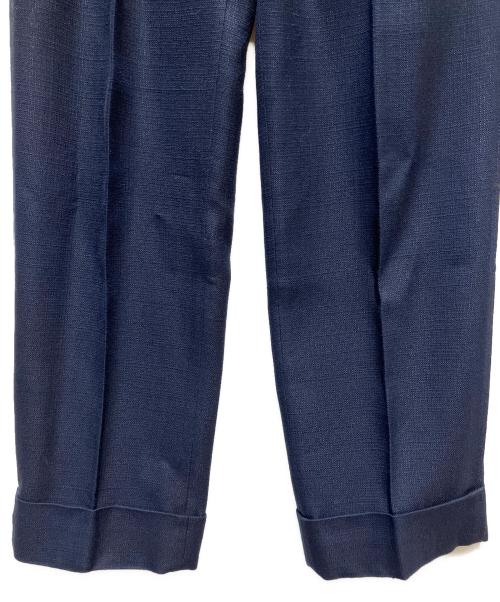 GUCCI（グッチ）GUCCI (グッチ) Blue High-Waisted Pleated Straight Trousers ネイビー サイズ:38の古着・服飾アイテム