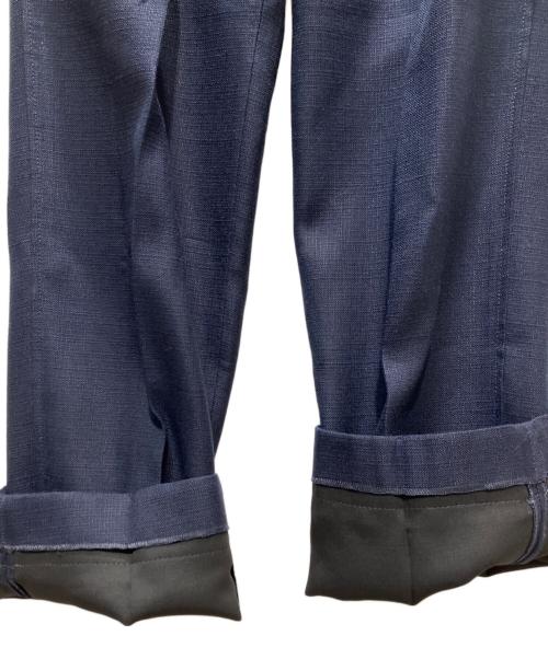 GUCCI（グッチ）GUCCI (グッチ) Blue High-Waisted Pleated Straight Trousers ネイビー サイズ:38の古着・服飾アイテム