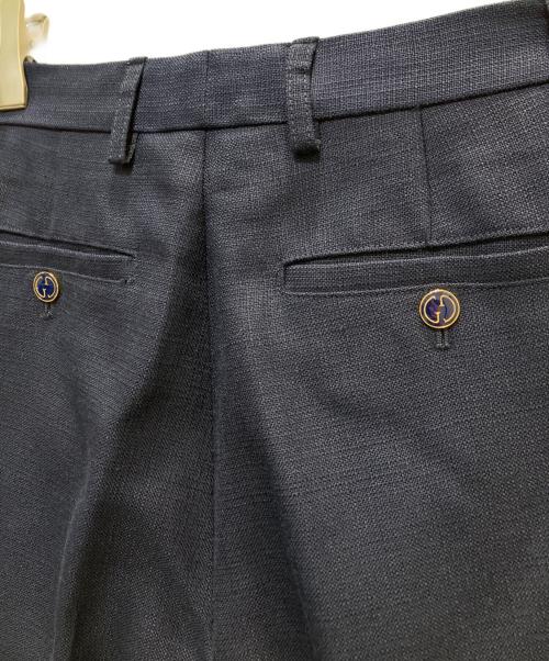 GUCCI（グッチ）GUCCI (グッチ) Blue High-Waisted Pleated Straight Trousers ネイビー サイズ:38の古着・服飾アイテム
