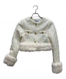 darich（ダーリッチ）の古着「26AW ルミエールツイードファージャケット」｜アイボリー