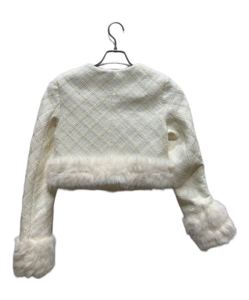 darich（ダーリッチ）Darich (ダーリッチ) 26AW ルミエールツイードファージャケット アイボリー サイズ:Sの古着・服飾アイテム