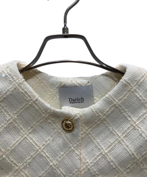 darich（ダーリッチ）Darich (ダーリッチ) 26AW ルミエールツイードファージャケット アイボリー サイズ:Sの古着・服飾アイテム
