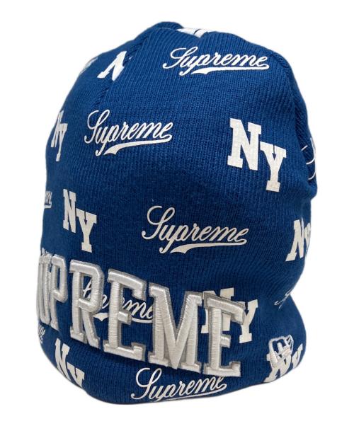 SUPREME（シュプリーム）Supreme (シュプリーム) New Era (ニューエラ) Monogram Beanie ブルーの古着・服飾アイテム