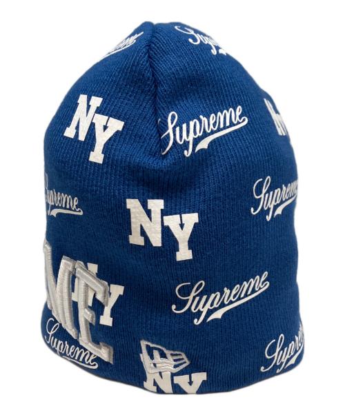 SUPREME（シュプリーム）Supreme (シュプリーム) New Era (ニューエラ) Monogram Beanie ブルーの古着・服飾アイテム