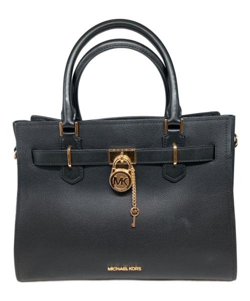 MICHAEL KORS（マイケルコース）MICHAEL KORS (マイケルコース) HAMILTON MD SATCHEL LEATHER ブラックの古着・服飾アイテム