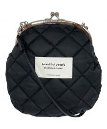 beautiful people×ARKnets（ビューティフルピープル×アークネッツ）の古着「別注キルティング がま口ショルダーバッグ」｜ブラック