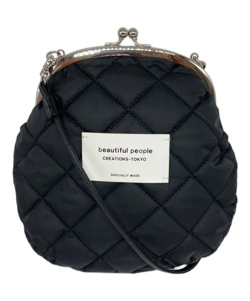 beautiful people（ビューティフルピープル）beautiful people (ビューティフルピープル) ARKnets (アークネッツ) 別注キルティング がま口ショルダーバッグ ブラックの古着・服飾アイテム