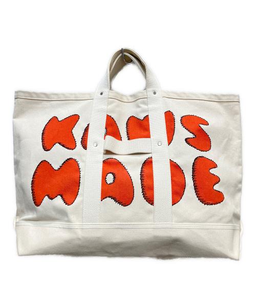 HUMAN MADE（ヒューマンメイド）HUMAN MADE (ヒューマンメイド) KAWS (カウズ) 21AW Made Tote Bag large アイボリーの古着・服飾アイテム