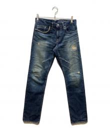Hysteric Glamour（ヒステリックグラマー）の古着「RW CLASH加工デニムスリムストレートパンツ」｜インディゴ