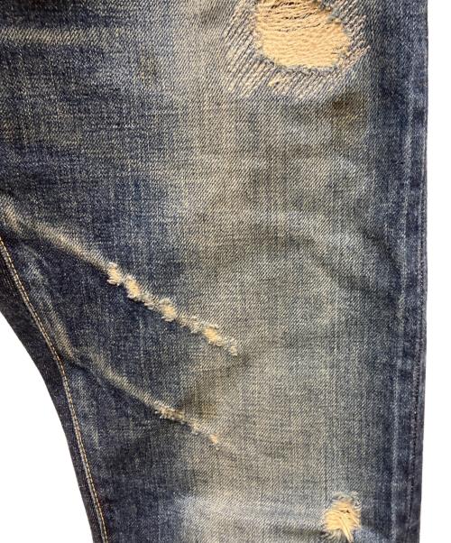 Hysteric Glamour（ヒステリックグラマー）Hysteric Glamour (ヒステリックグラマー) RW CLASH加工デニムスリムストレートパンツ インディゴ サイズ:SIZE　78.5cmの古着・服飾アイテム