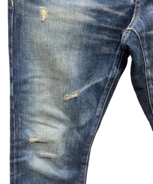 Hysteric Glamour（ヒステリックグラマー）Hysteric Glamour (ヒステリックグラマー) RW CLASH加工デニムスリムストレートパンツ インディゴ サイズ:SIZE　78.5cmの古着・服飾アイテム