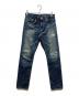 Hysteric Glamour（ヒステリックグラマー）の古着「RW CLASH加工デニムスリムストレートパンツ」｜インディゴ
