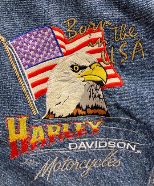 HARLEY-DAVIDSON（ハーレーダビッドソン）HARLEY-DAVIDSON (ハーレーダビッドソン) バック刺繍デニムジャケット インディゴ サイズ:Mの古着・服飾アイテム