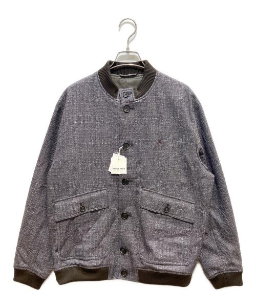 PAPAS PLUS（パパスプラス）PAPAS PLUS (パパスプラス) ウールマルチミックスカラーソフトツイードブルゾン ブラウン サイズ:SIZE L 未使用品の古着・服飾アイテム
