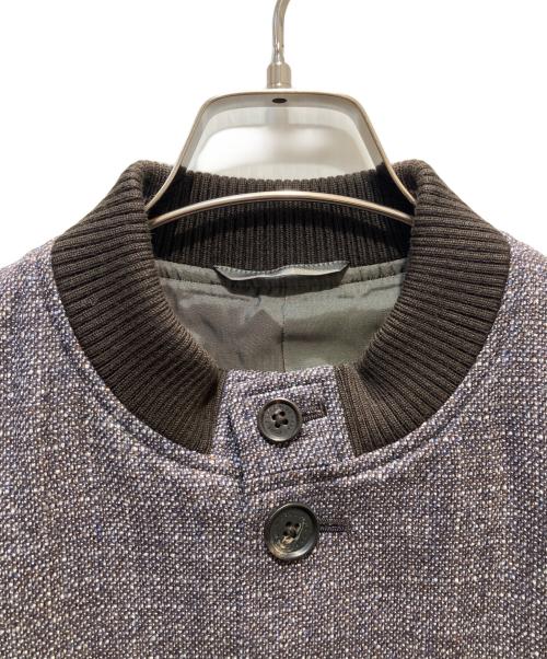 PAPAS PLUS（パパスプラス）PAPAS PLUS (パパスプラス) ウールマルチミックスカラーソフトツイードブルゾン ブラウン サイズ:SIZE L 未使用品の古着・服飾アイテム