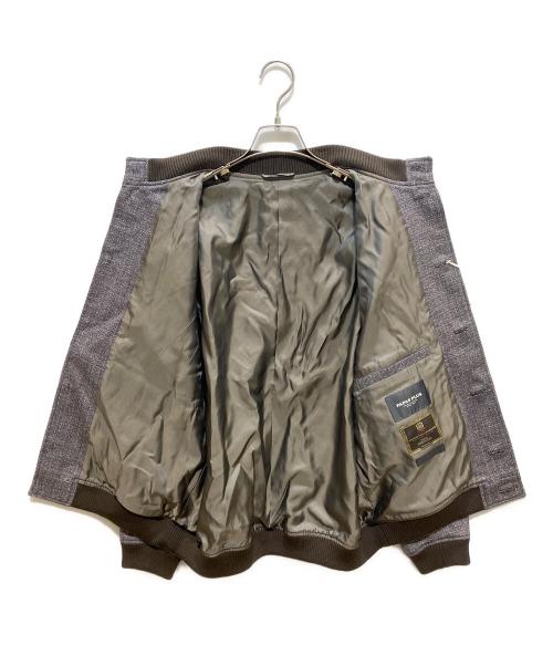 PAPAS PLUS（パパスプラス）PAPAS PLUS (パパスプラス) ウールマルチミックスカラーソフトツイードブルゾン ブラウン サイズ:SIZE L 未使用品の古着・服飾アイテム