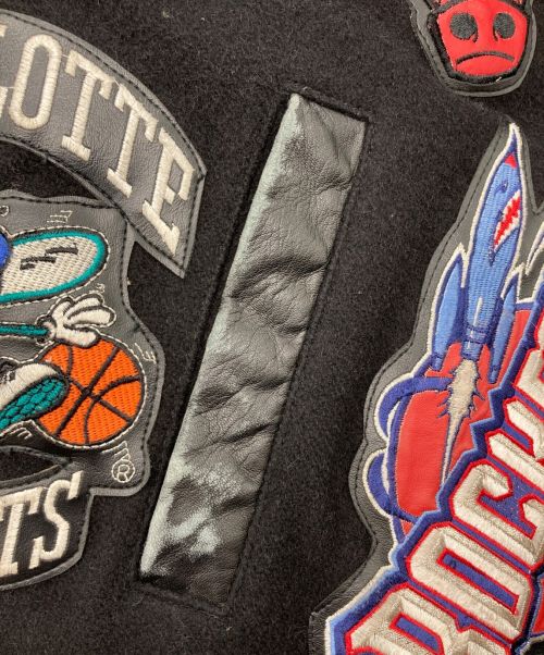 JEFF HAMILTON（ジェフハミルトン）JEFF HAMILTON (ジェフハミルトン) チームロゴワッペンスタジャン ブラック サイズ:３Xの古着・服飾アイテム