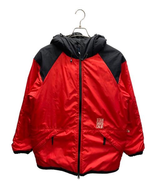 STANDARD CALIFORNIA（スタンダードカリフォルニア）STANDARD CALIFORNIA (スタンダードカリフォルニア) PUFF HOOD COAT レッド×ブラック サイズ:Lの古着・服飾アイテム
