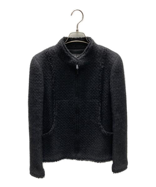 CHANEL（シャネル）CHANEL (シャネル) アンゴラウールツイードジャケット ブラック サイズ:38の古着・服飾アイテム