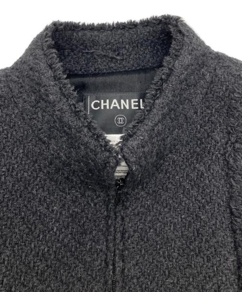 CHANEL（シャネル）CHANEL (シャネル) アンゴラウールツイードジャケット ブラック サイズ:38の古着・服飾アイテム