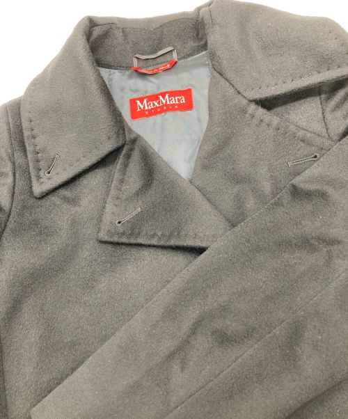 Max Mara Studio（マックスマーラ ストゥディオ）Max Mara Studio (マックスマーラ ストゥディオ) ベルテッドカシミヤコート ブラック サイズ:34の古着・服飾アイテム