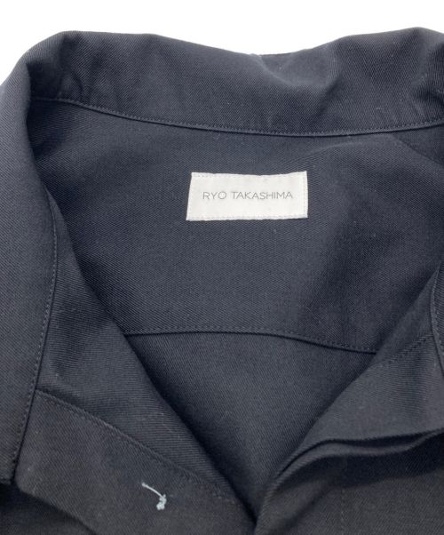 RYO TAKASHIMA（リョウタカシマ）RYO TAKASHIMA (リョウタカシマ) スタンドカラーロングシャツ ネイビー サイズ:Lの古着・服飾アイテム