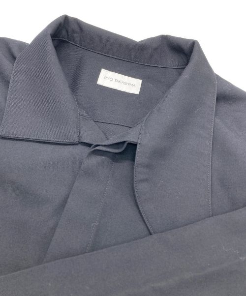 RYO TAKASHIMA（リョウタカシマ）RYO TAKASHIMA (リョウタカシマ) スタンドカラーロングシャツ ネイビー サイズ:Lの古着・服飾アイテム