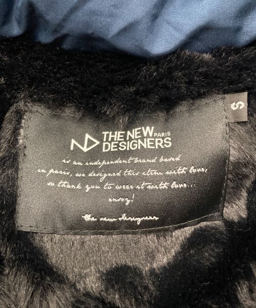 THE NEW DESIGNERS（ニューデザイナーズ）THE NEW DESIGNERS (ニューデザイナーズ) リアルファー ベルデット ダウン ジャケット ブルー サイズ:SIZE Lの古着・服飾アイテム