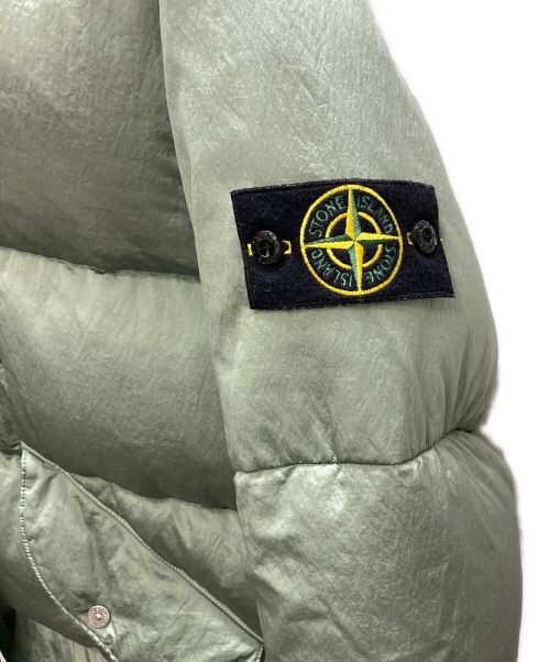 STONE ISLAND（ストーンアイランド）STONE ISLAND (ストーンアイランド) ガーメントダイ ナイロンメタル フーデッド ダウンジャケット オリーブグリーン サイズ:XLの古着・服飾アイテム