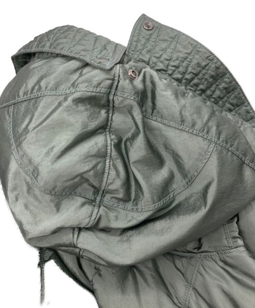 STONE ISLAND（ストーンアイランド）STONE ISLAND (ストーンアイランド) ガーメントダイ ナイロンメタル フーデッド ダウンジャケット オリーブグリーン サイズ:XLの古着・服飾アイテム