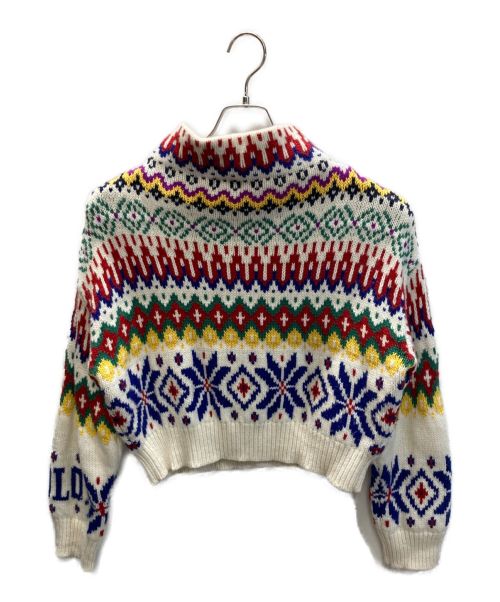 POLO RALPH LAUREN（ポロ・ラルフローレン）POLO RALPH LAUREN (ポロ・ラルフローレン) インターシャニット アイボリー サイズ:Sの古着・服飾アイテム