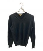 BURBERRY LONDONバーバリーロンドン）の古着「エルボーパッチVネックニット」｜ブラック