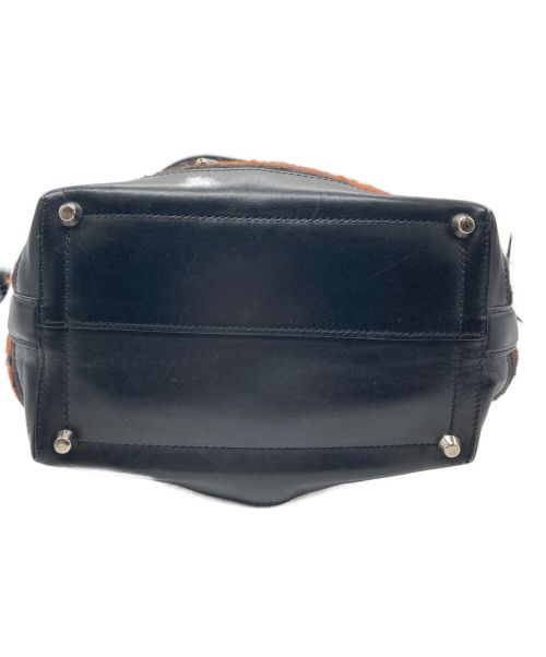 PROENZA SCHOULER（プロエンザ スクーラー）PROENZA SCHOULER (プロエンザ スクーラー) MIDIEM BUCKET JACQUARD FELT BAG レッド×ブラウン×ブラックの古着・服飾アイテム