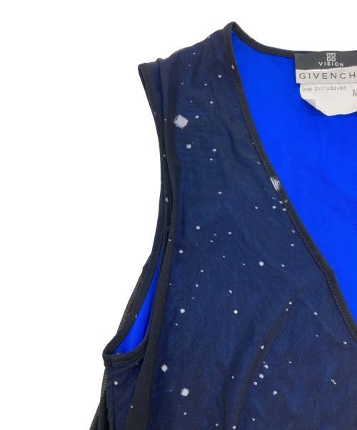 GIVENCHY（ジバンシィ）GIVENCHY (ジバンシィ) プリントノースリーブワンピース ブルー サイズ:SIZE Mの古着・服飾アイテム