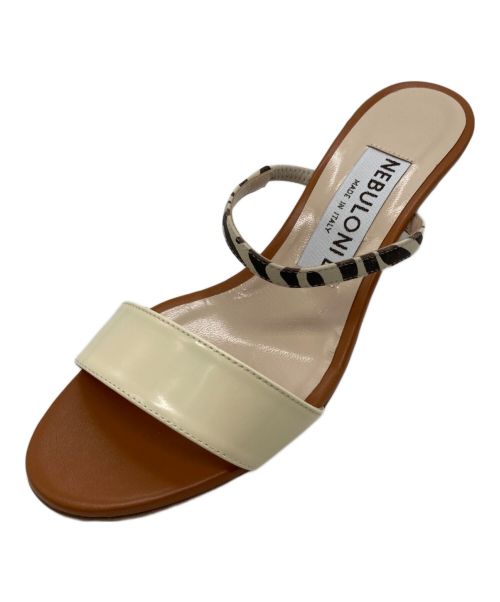 NEBULONIE（ネブローニ）NEBULONIE (ネブローニ) ゼブラ柄ツーストラップサンダル ベージュ サイズ:36の古着・服飾アイテム