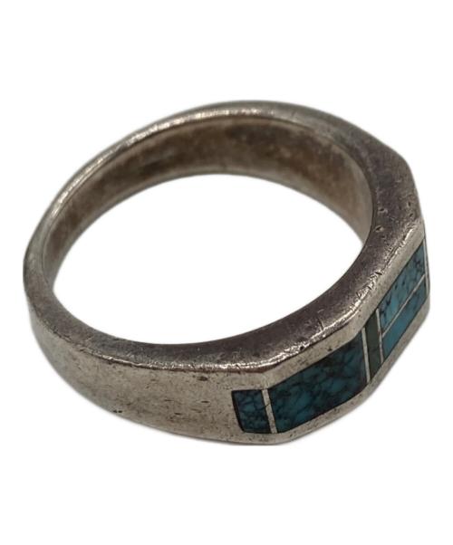Navajo（ナバホ）Navajo (ナバホ) RAY TRACEY インディアンジュエリー シルバーリング ブルー×シルバー サイズ:17号の古着・服飾アイテム