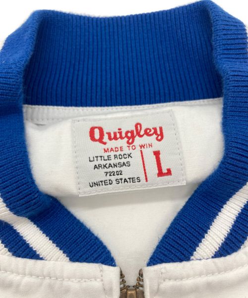 Quigley（キグリー）Quigley (キグリー) ジップバーシティジャケット ホワイト サイズ:SIZE Lの古着・服飾アイテム