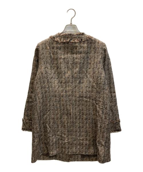 Leilian（レリアン）LEILIAN (レリアン) ツイードコート ブラウン サイズ:SIZE Freeの古着・服飾アイテム