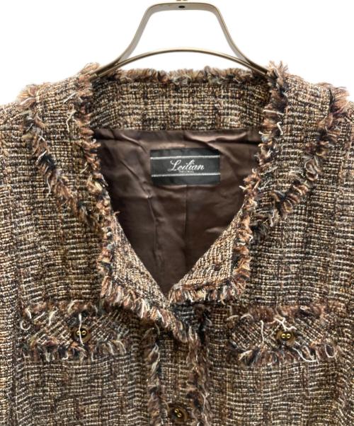 Leilian（レリアン）LEILIAN (レリアン) ツイードコート ブラウン サイズ:SIZE Freeの古着・服飾アイテム