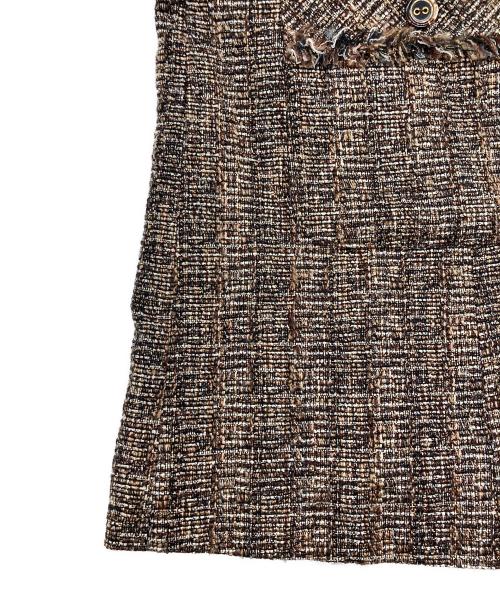 Leilian（レリアン）LEILIAN (レリアン) ツイードコート ブラウン サイズ:SIZE Freeの古着・服飾アイテム