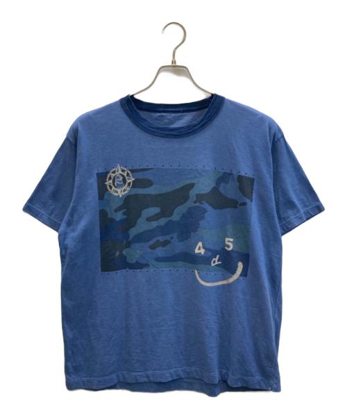 45R（フォーティファイブ・アール）45R (フォーティファイブ・アール) カモフラプリントTシャツ ブルー サイズ:表記無しの古着・服飾アイテム