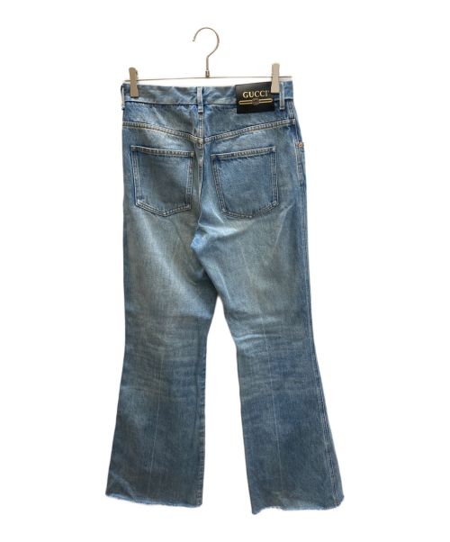 GUCCI（グッチ）GUCCI (グッチ) カットオフフレアデニム インディゴ サイズ:22の古着・服飾アイテム