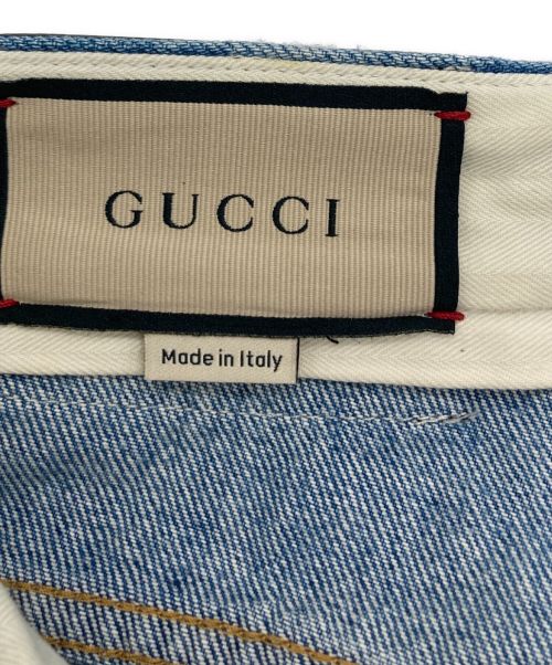 GUCCI（グッチ）GUCCI (グッチ) カットオフフレアデニム インディゴ サイズ:22の古着・服飾アイテム