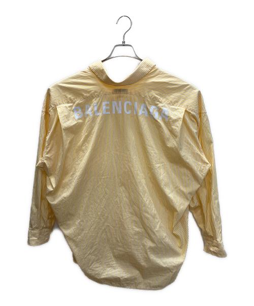 BALENCIAGA（バレンシアガ）BALENCIAGA (バレンシアガ) バックロゴストライプシャツ ホワイト×イエロー サイズ:34の古着・服飾アイテム