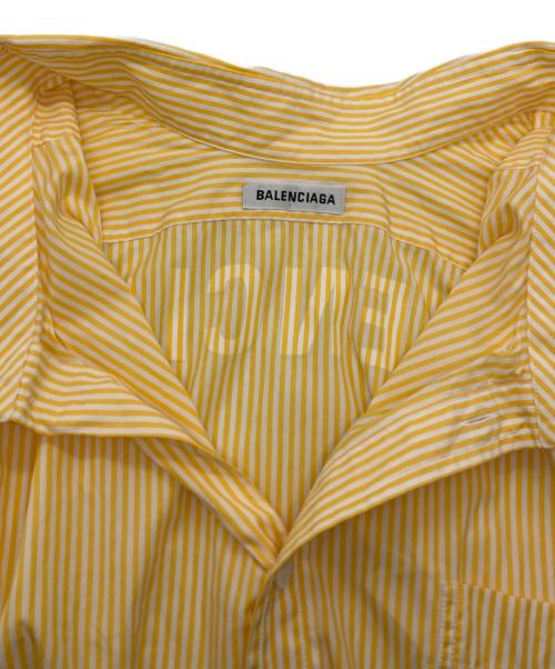 BALENCIAGA（バレンシアガ）BALENCIAGA (バレンシアガ) バックロゴストライプシャツ ホワイト×イエロー サイズ:34の古着・服飾アイテム