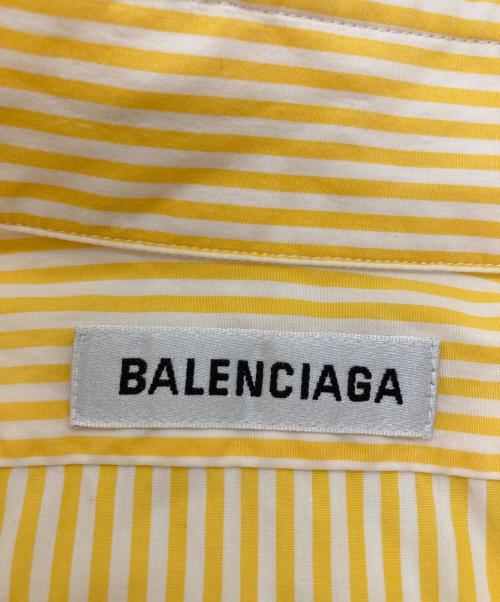 BALENCIAGA（バレンシアガ）BALENCIAGA (バレンシアガ) バックロゴストライプシャツ ホワイト×イエロー サイズ:34の古着・服飾アイテム