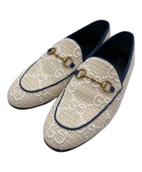 GUCCI（グッチ）GUCCI (グッチ) ヨルダーンジャンボGG ツイードビットローファー アイボリー サイズ:SIZE 38の古着・服飾アイテム