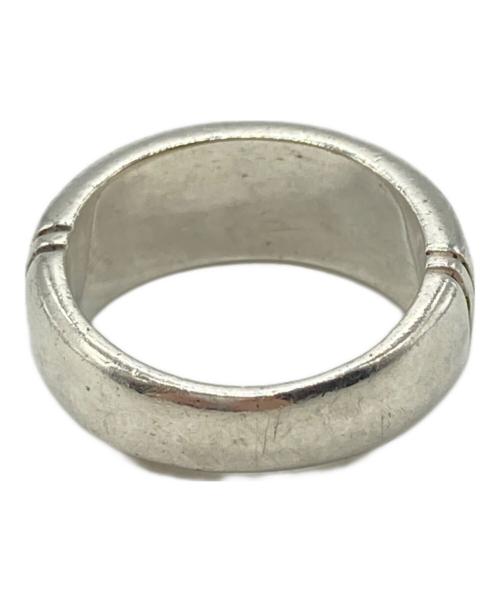 Navajo（ナバホ）Navajo (ナバホ) Ray Tracey インディアンジュエリー シルバーリング グリーン×シルバー サイズ:8号の古着・服飾アイテム