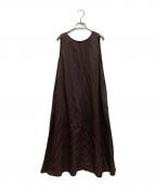 Spick and Spanスピック＆スパン）の古着「バックリボンノースリーブワンピース」｜ブラウン